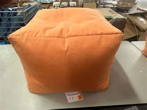 Room Essentials Outdoor Pouf Orange Lambrecht Auction Inc