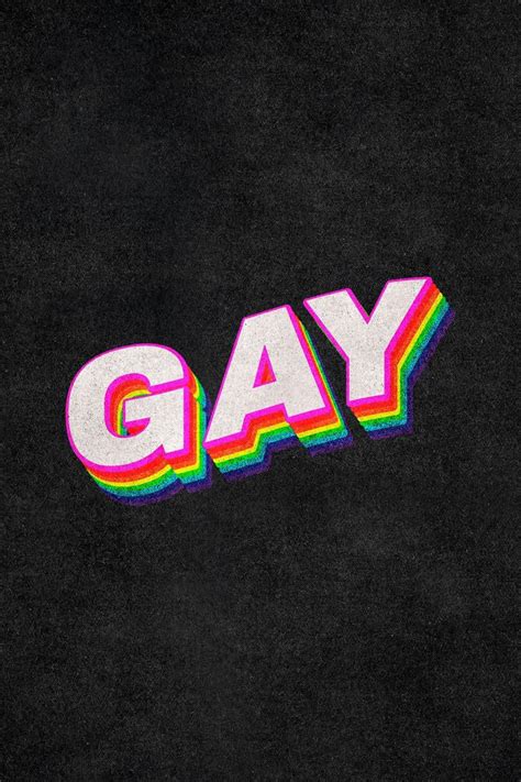 GAY Rainbow Word Typography On Black Background