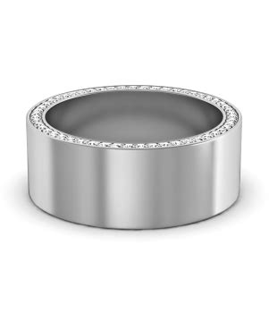 Широкие обручальные кольца из белого золота Ring Studio