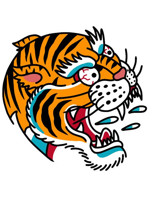 american traditional tiger tattoo