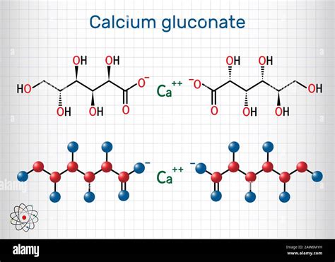 Calcium Gluconate C12h22cao14 Molecule Is Used As Mineral Supplement