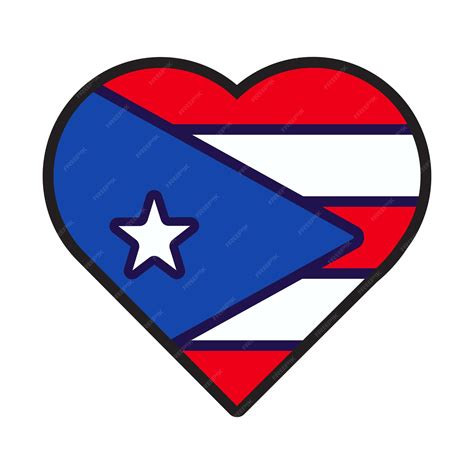 Premium Vector | Patriot heart in national puerto rico flag colors
