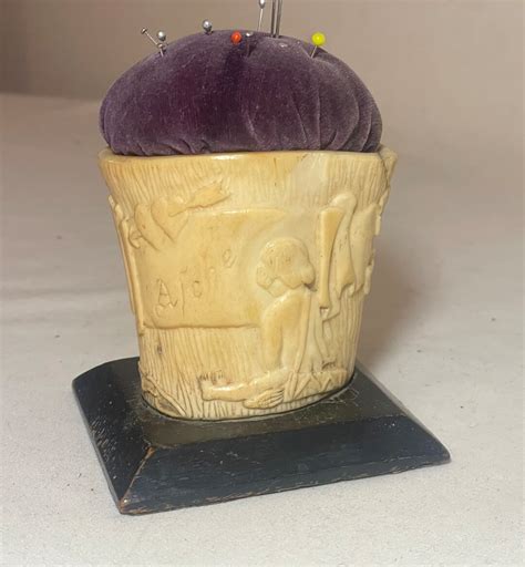 Antique Hand Carved Cow Bone Wood Nude Heart Sewing Pin Cushion Sculpture Cupid Etsy