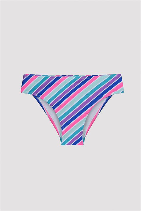 Genç Kız Colorful Stripe Halter Bikini Takımı PL EX Y IY MIX Çok Renkli Penti
