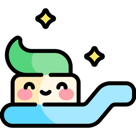 Toothpaste Kawaii Lineal Color Icon