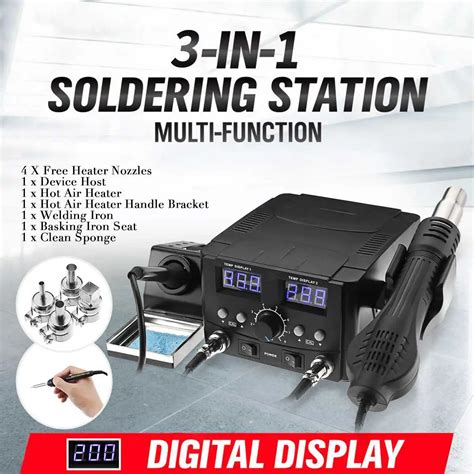 8582D Soldering Station 2 In 1 SMD Hot Air Soldering Iron Desoldeing Solder Digital Rework