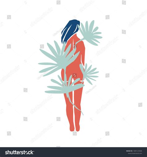 Vector Illustration Naked Confident Woman Stock Vector Royalty Free