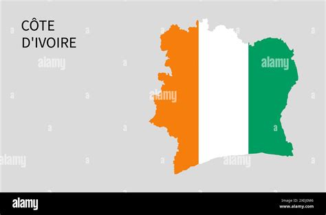 cote  ivoire flag map official color  proportion fully editable