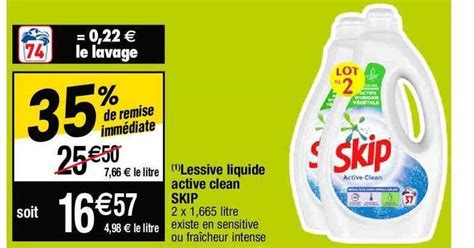 Promo Lessive Liquide Active Clean Skip Chez Cora