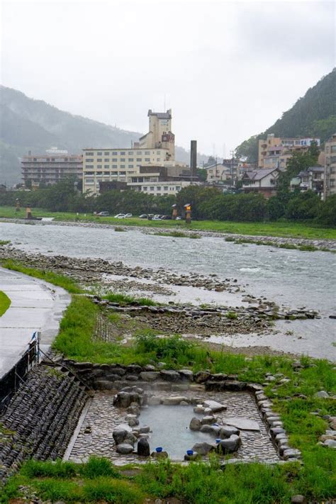 Rotenburo Outdoor Hot Spring At Gero During Summer Rainy Day At Gero Gifu Japan August