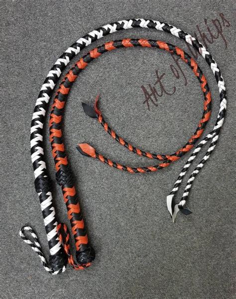 Handmade Heavy Leather Flogger 4feet 16plate Bullwhip Two Sting Tails