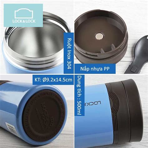 Bình giữ nhiệt nấu cháo Lock lock LHC HOT COOL ml Xanh Sanhangre