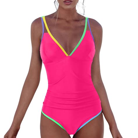 ANINEO Women Swimwear One Shoulder Bikini Swimsuit Sexy Irregular Solid Color Monokinis Swimsuit