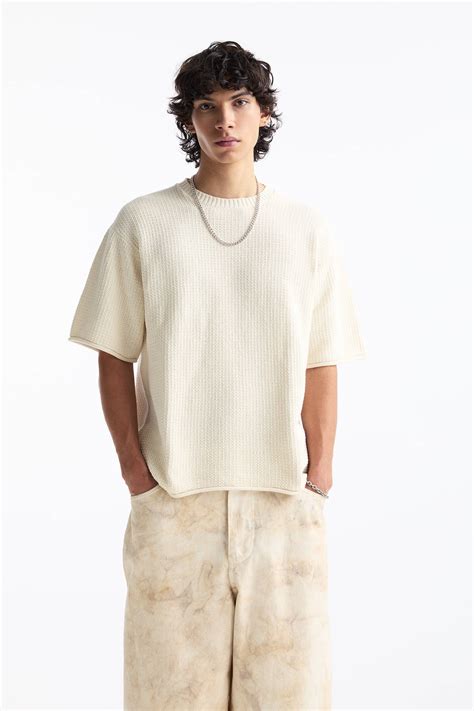 Плетена маица со кратки ракави - PULL&BEAR
