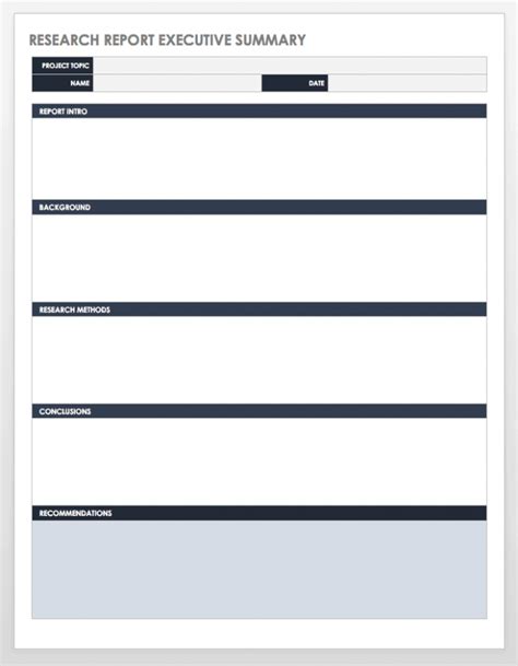 printable executive summary financial report template sample