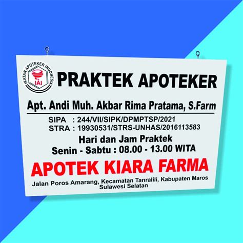 Jual Papan Nama Apotek Apoteker Shopee Indonesia