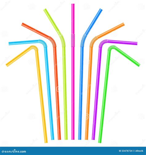 Colorful Drinking Straws Stock Vector Illustration Of Beverage