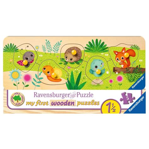 ravensburger kinderpuzzle tierkinder im garten  teile holzpuzzle