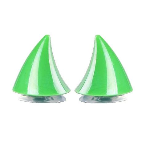 Рожки на шлем, украшение для мотошлема зеленые рожки на присосках 2шт ...