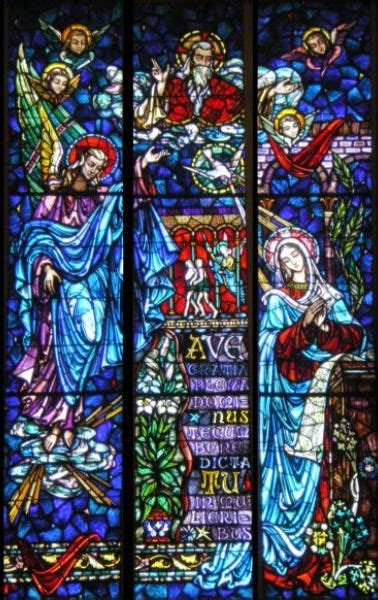 A Stained Glass Window Depicting The Birth Of Jesus