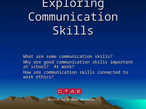 Ppt Exploring Communication Skills What Are Some Communication Skills Why Are Good