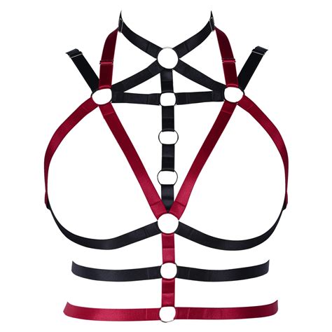 Women Goth Sexy Lingerie Underwear Straps Hollow Out Erotic Suspender Garter Belt Punk Bondage