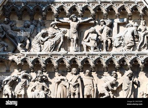 Detail Of The Passion Portal Southern Transept Facade Cologne