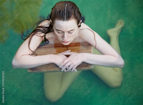 Woman Relaxing In Japanese Hot Springs Stock Photo Adobe Stock