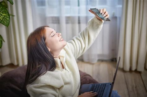 Premium Photo Modern Stylish Chubby Student Brunette Girl Taking Selfie With Cell Mobile Phone