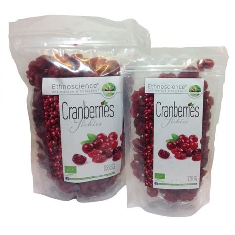 Cranberries Séchées Bio Sachet 500g Achat Vente Légumes Secs Cranberries Séchées Bio Sa