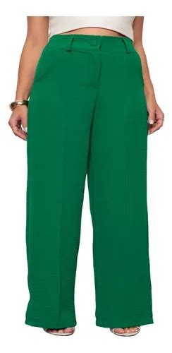 Cal A Feminina Wide Leg Solta Alfaiataria Pantalona Social