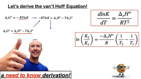 Vant Hoff Equation Derivation Step By Step Easy Youtube