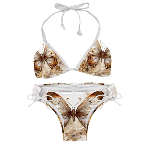Butterfly Fission Diagram Detachable Sponge Adjustable Strap Bikini Set