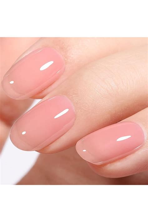 AILLSA Nude Gel Polish Bubble Gum Pink Jelly Gel Nail Polish Sheer Neutral Milky Nail Po Peach