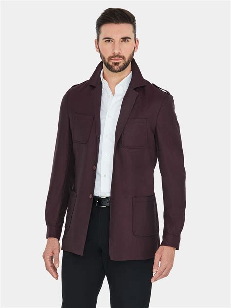 Enzo Custom S S Burgundy Hunting Jacket