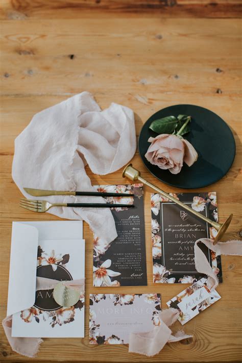 Dramatic Feminine Black Blush And Nude Wedding Ideas