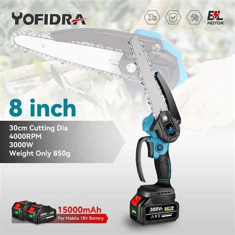 Yofidra 8 Inch Brushless Chain Saw Cordless Pruning Saw Portable