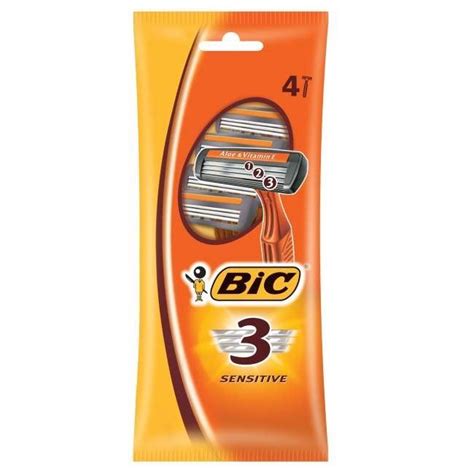 Gillette BIC 3 Станки одноразовые 4 шт. в пакете (коричнев.)