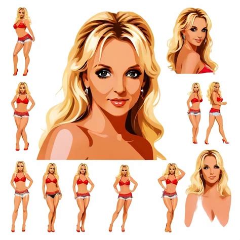 Britney Vector Set White Background Isolated A High Premium Ai