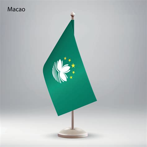 Flag Of Macao Hanging On A Flag Stand Vector Art At Vecteezy