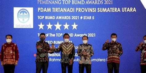 PDAM Tirtanadi Raih TOP BUMD Awards 2021 Kategori Bintang 5 RMOLSUMUT ID