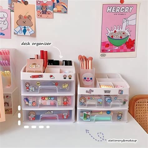 Jual Desk Organizer Kotak Pensil Free Stiker Momo Tempat Make Up