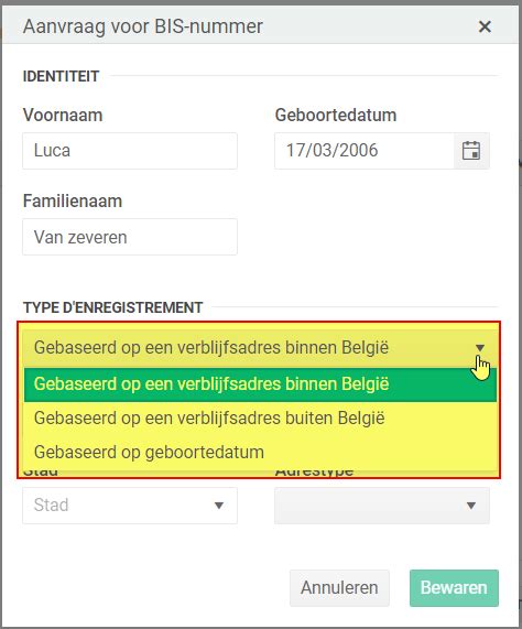 Bis Nr Aanvragen