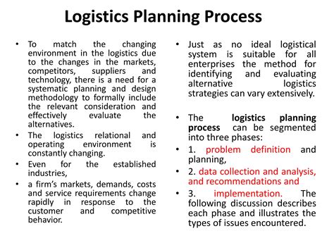 logistics management and its process and objectives | PPTX