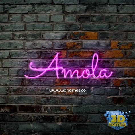 Pink Neon 3D Name Wallpaper for "amola" | Custom Wallpaper | 3D Names