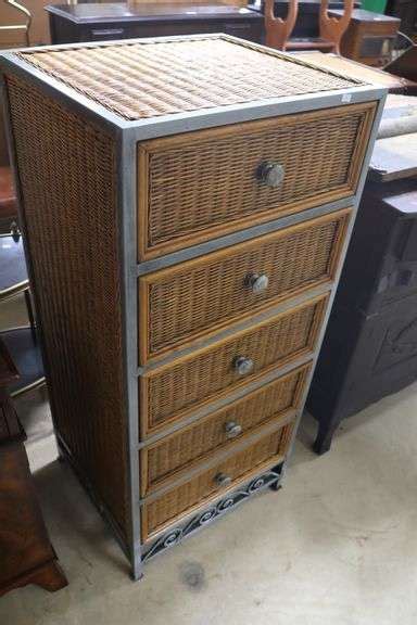 Modern Wicker And Metal Lingerie Chest Dixon S Auction At Crumpton