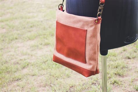 Сумка на плечо из кожи и канваса - Мастерская GLAD