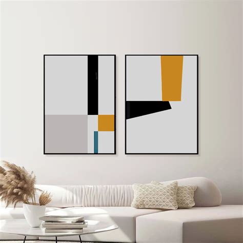 Quadros Abstratos Dupla Decoracao Moderna Premium Elo