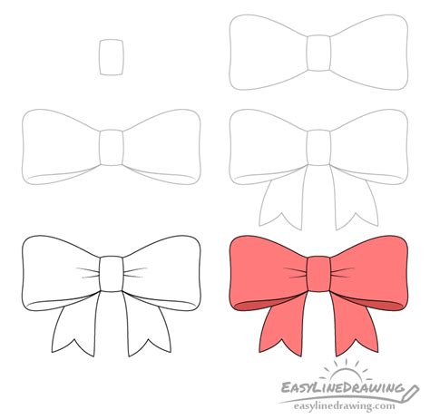 How to Draw a Ribbon Step by Step - EasyLineDrawing