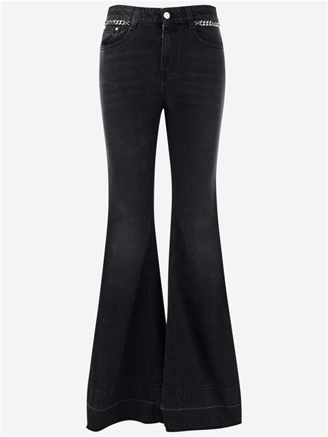 Stella Mccartney Flared Denim Jeans With Chain Detail Garmentory